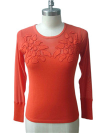 sweater with woven fabric | Fine Knitting